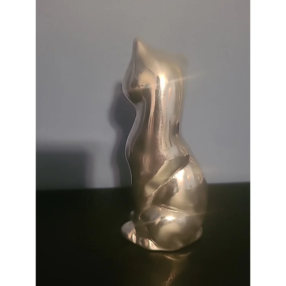 Hoselton Solid Aluminum Cat Sculpture Figurine Paperweight Signed 1236 Canada